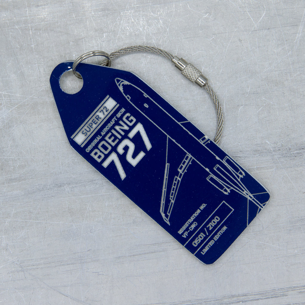 Aviationtag Boeing 727 Edition VP-CMO  Super 72 Blue aircraft tag