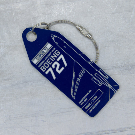 Aviationtag Boeing 727 Edition VP-CMO  Super 72 Blue aircraft tag