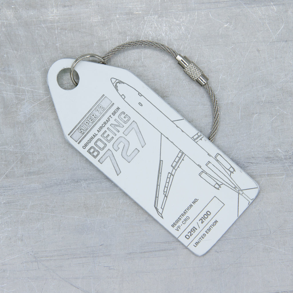Aviationtag Boeing 727 Edition VP-CMO  Super 72 aircraft tag white