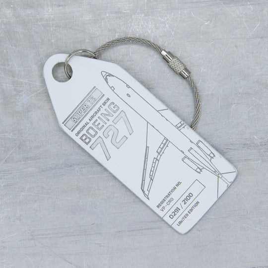 Aviationtag Boeing 727 Edition VP-CMO  Super 72 aircraft tag white