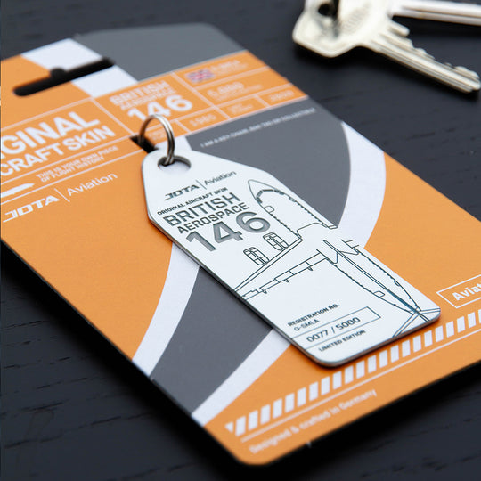 Jota Aviation BAe 146 G-SMLA Aviationtag Edition White Plane Tag Mood Photo