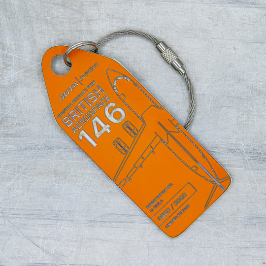 Jota Aviation BAe 146 G-SMLA Orange Plane Tag