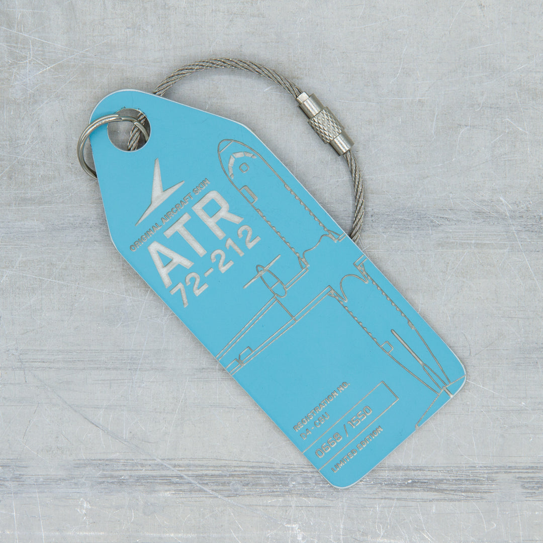 Aviationtag ATR 72 D4-CBU aircraft tag Edition TACV Cabo Verde Airlines - The light blue variation