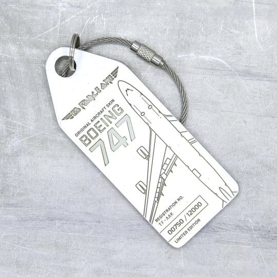 Aviationtag x Iron Maiden Ed Force One Edition Boeing 747 TF-AAK Aircraft Tag - White plane tag