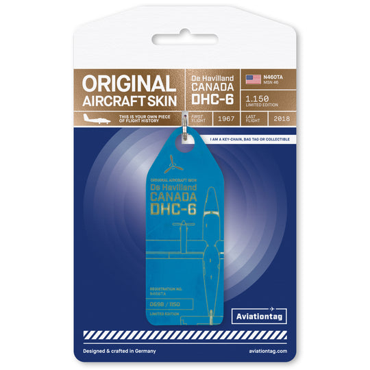 e Havilland DHC-6 Twin Otter MSN 46 operating for one of its many airlines before retirement, historic aircraft used for Aviationtag plane tags