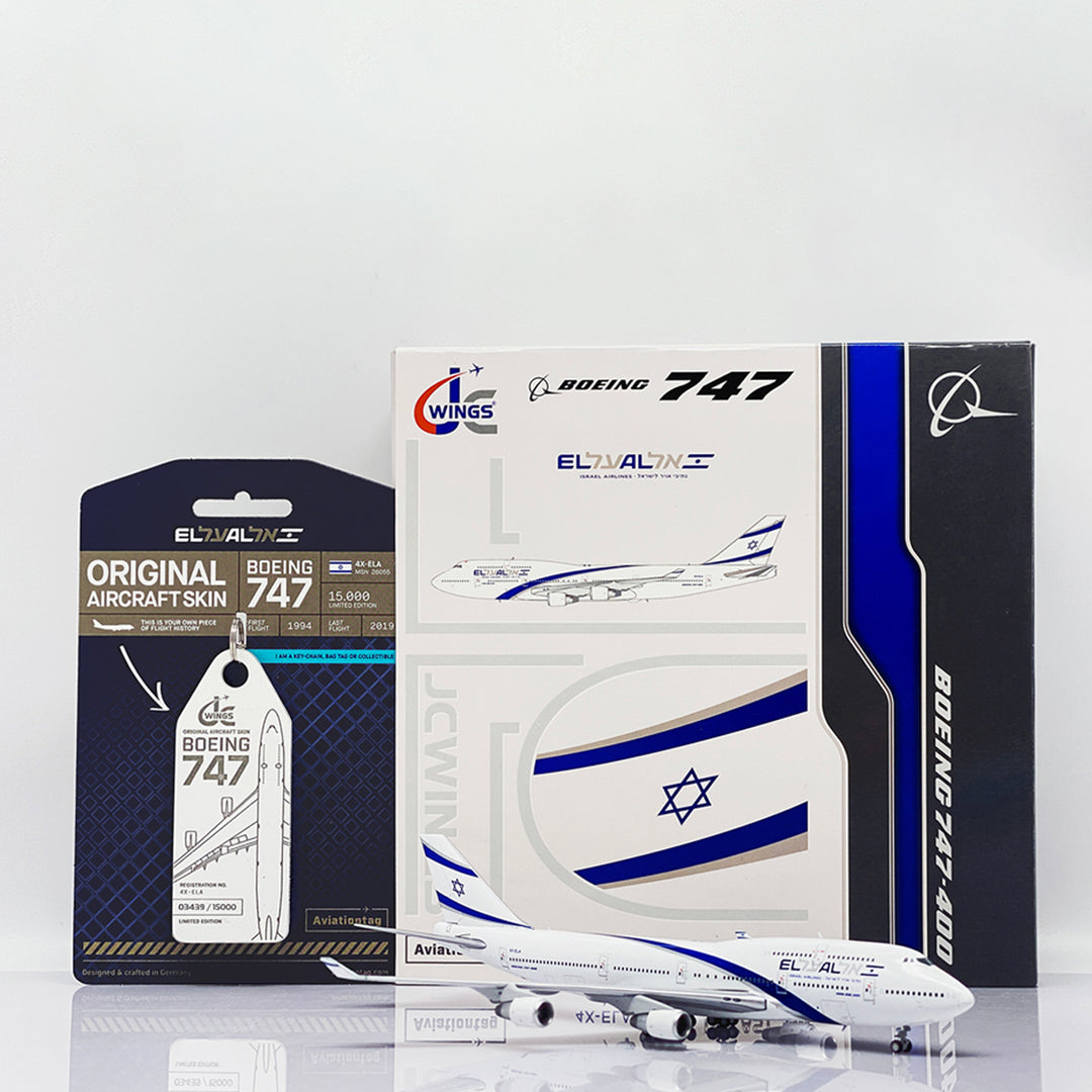 JC Wings X Aviationtag El Al Boeing 747 4X-ELA Bundle 1:400