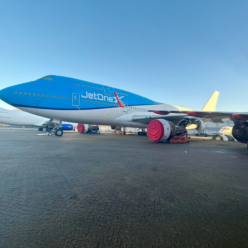 Aviationtag Boeing 747 VQ-BWM / PH-BFV Edition aircraft tags ex-KLM and JetOneX- Photo of aircraft in JetOneX livery design before teardown