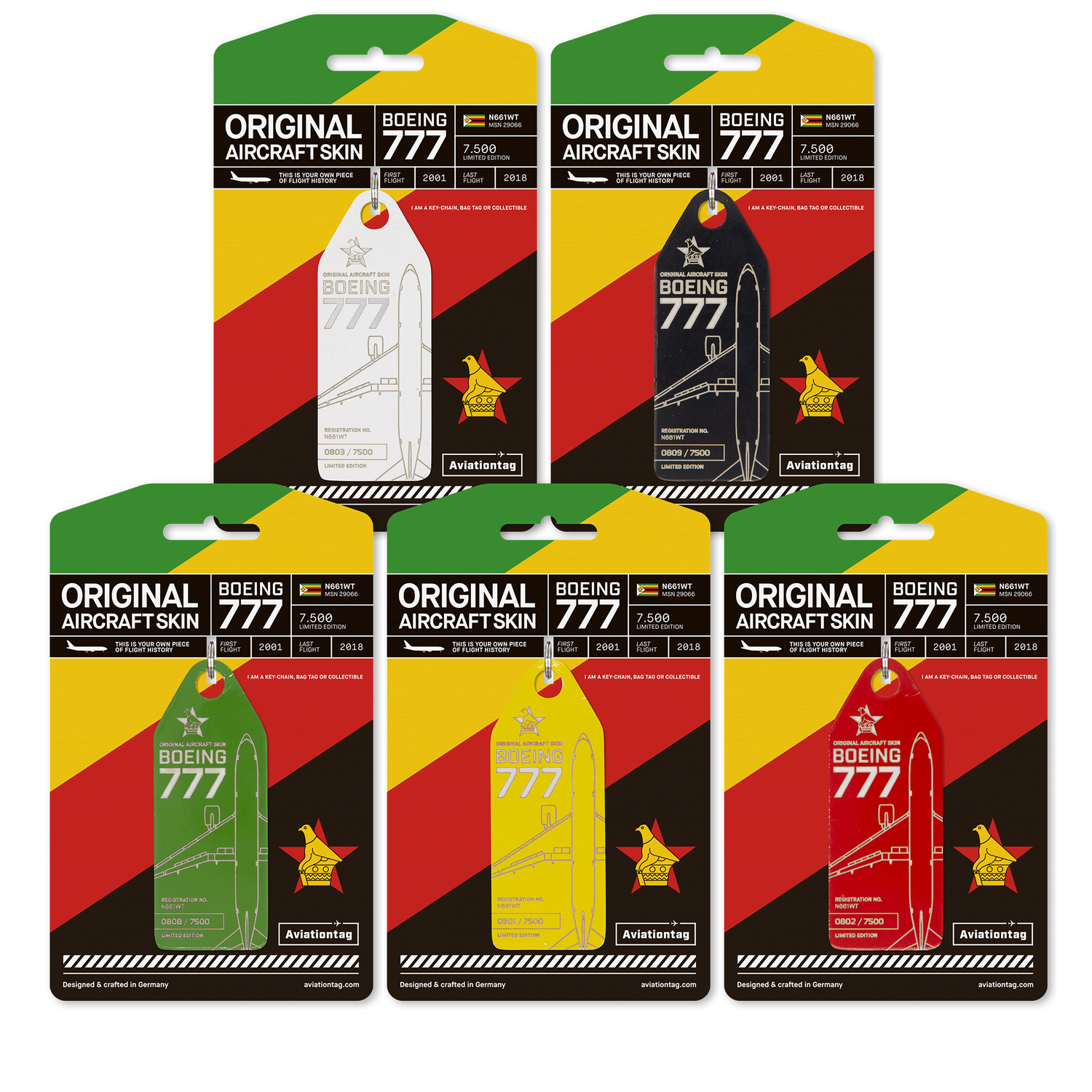 Aviationtag Luggage and Keychain: Boeing 777 from Air Zimbabwe