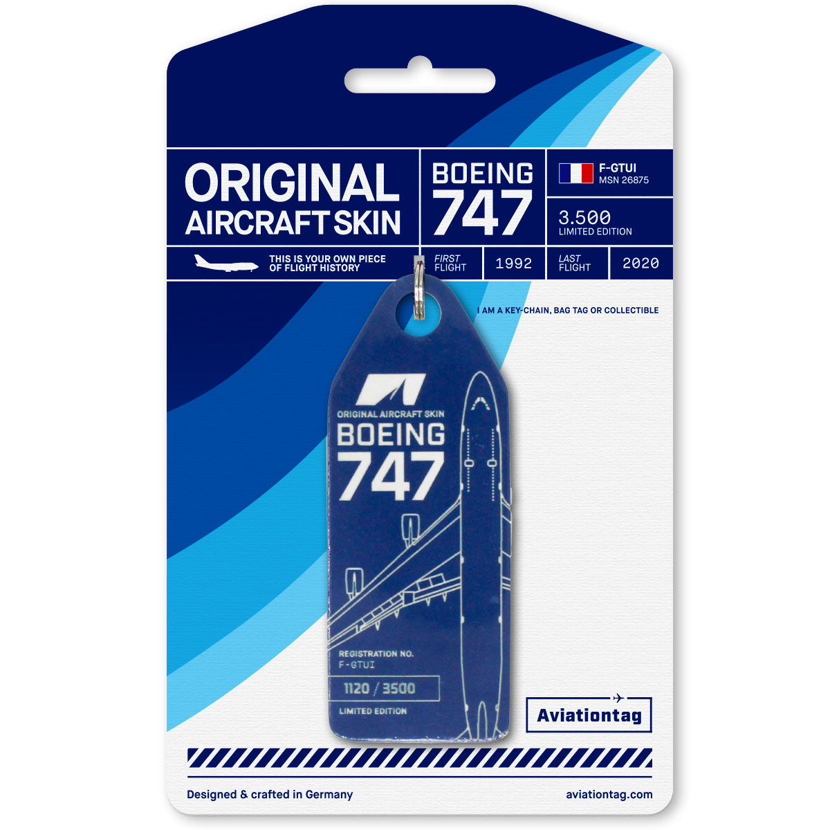 逆輸入 Boeing | Tags Skin Aviation 747 Aviationtag | Keychain F-GTUI 旅行かばん・小分けバッグ
