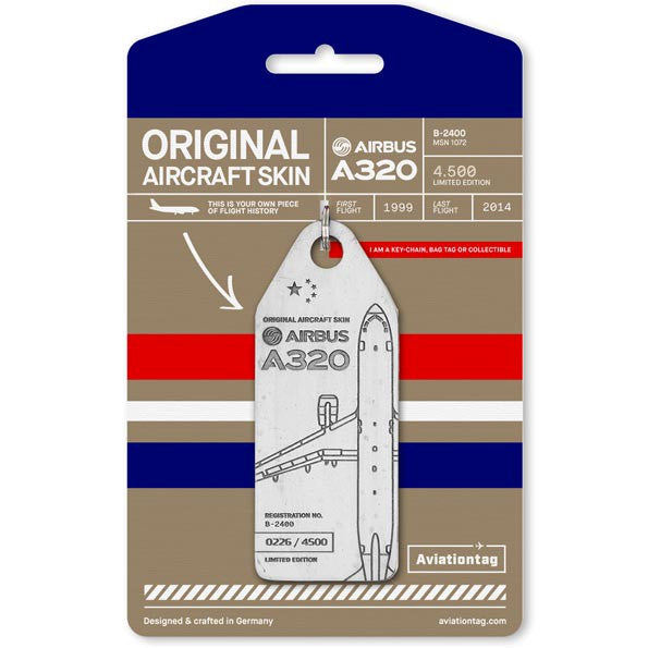 Airbus A320 - B-2400 Schlüsselanhänger Weiß kaufen – Aviationtag