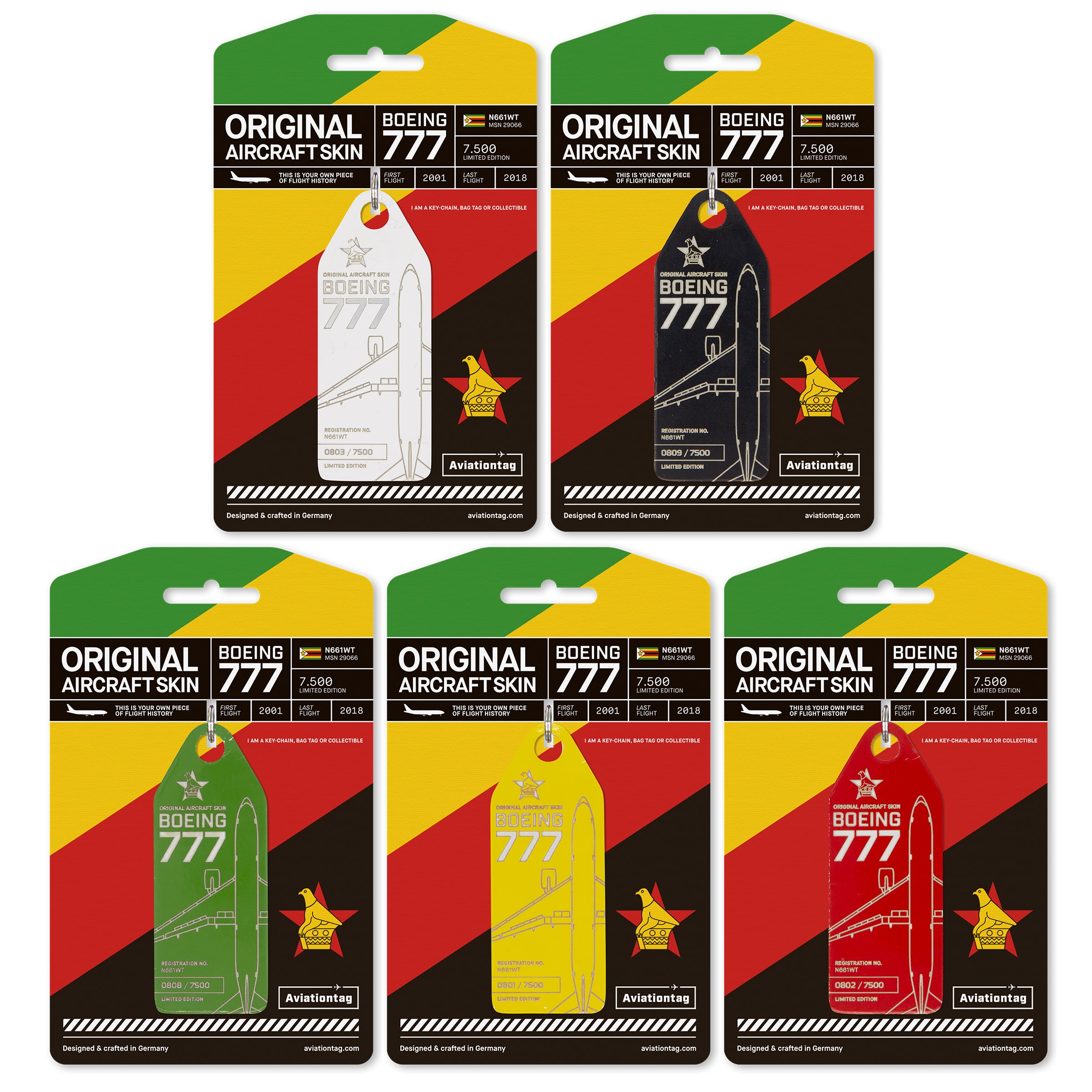 ジンバブエ航空 Aviationtag B777-200 Aviationtag Luggage and Keychain: Boeing 777 from Air Zimbabwe