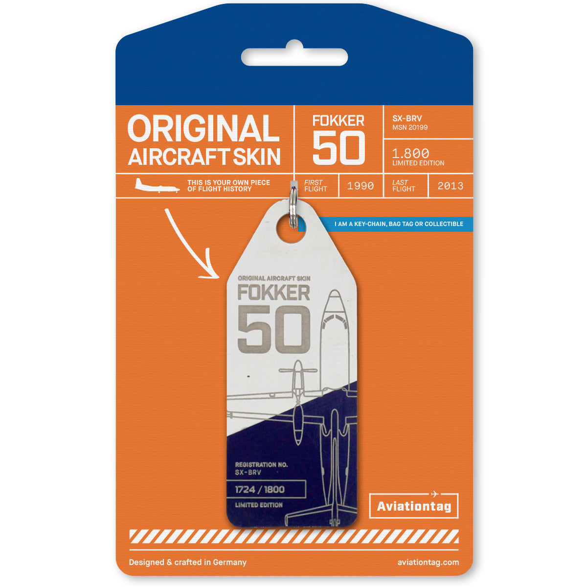 Aviationtag フォッカー50（Fokker 50）SX-BRV The Fokker 50 - SX-BRV Aviationtag Edition