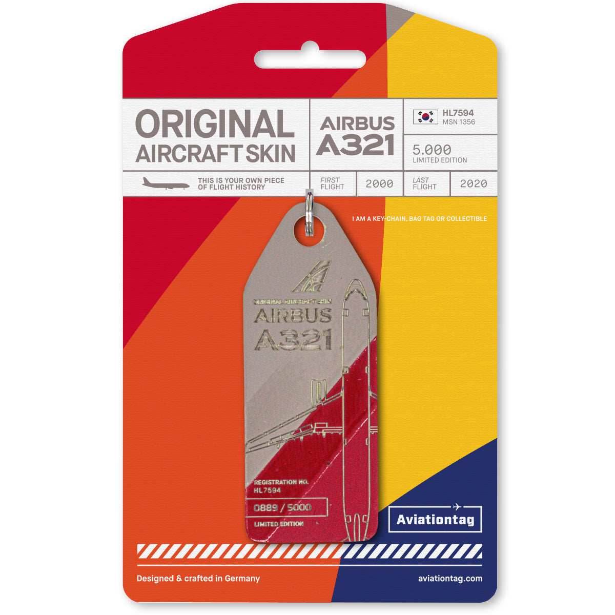 【祝開店！大放出セール開催中】 Aviationtag Asiana Edition HL7594 - A321 Airbus 航空機・ヘリコプター