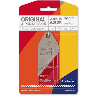 Aviationtag Airbus A321 Asiana HL7594 Edition Ruby Bicolor