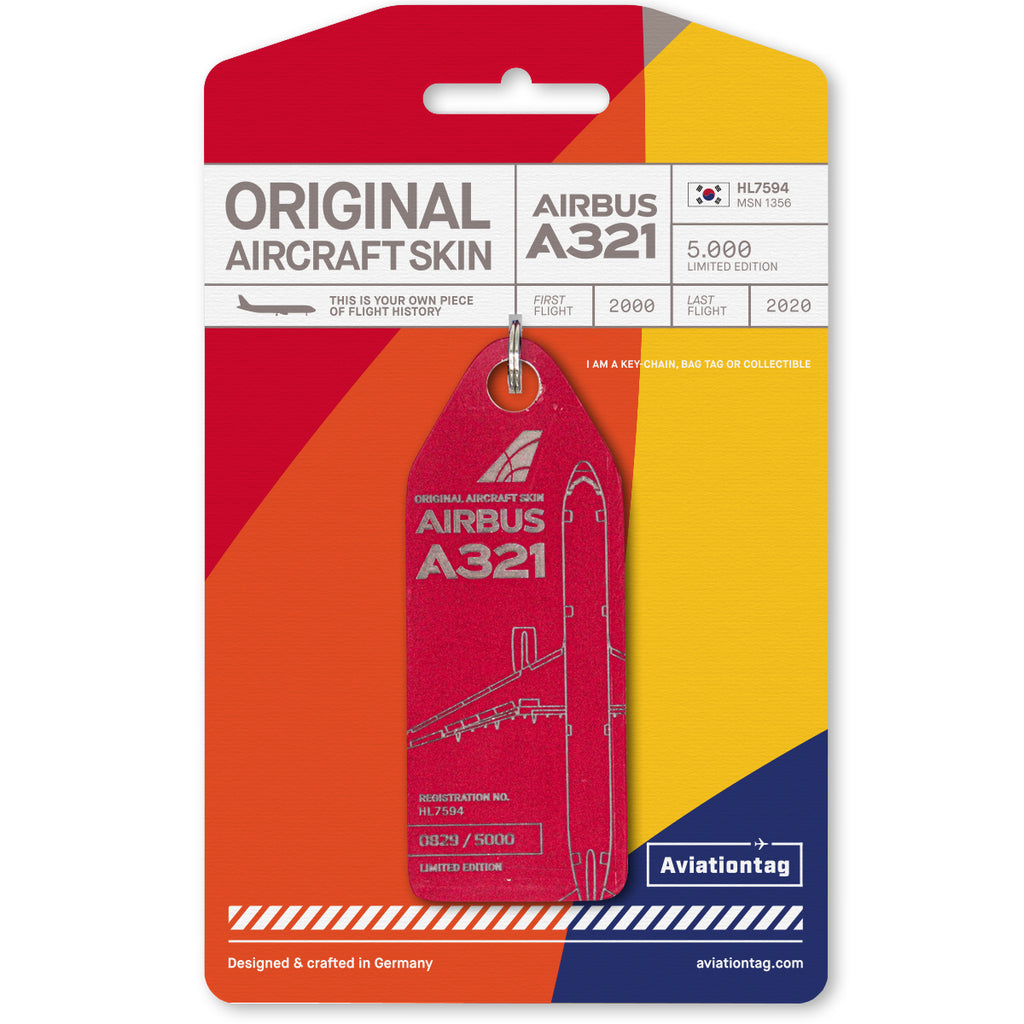 Asiana Aviationtag 3色 A321-100 HL7594 Aviationtag Asiana Airbus A321 - HL7594 Edition