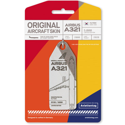 Aviationtag Airbus A321 Asiana HL7594 Edition Ruby Bicolor