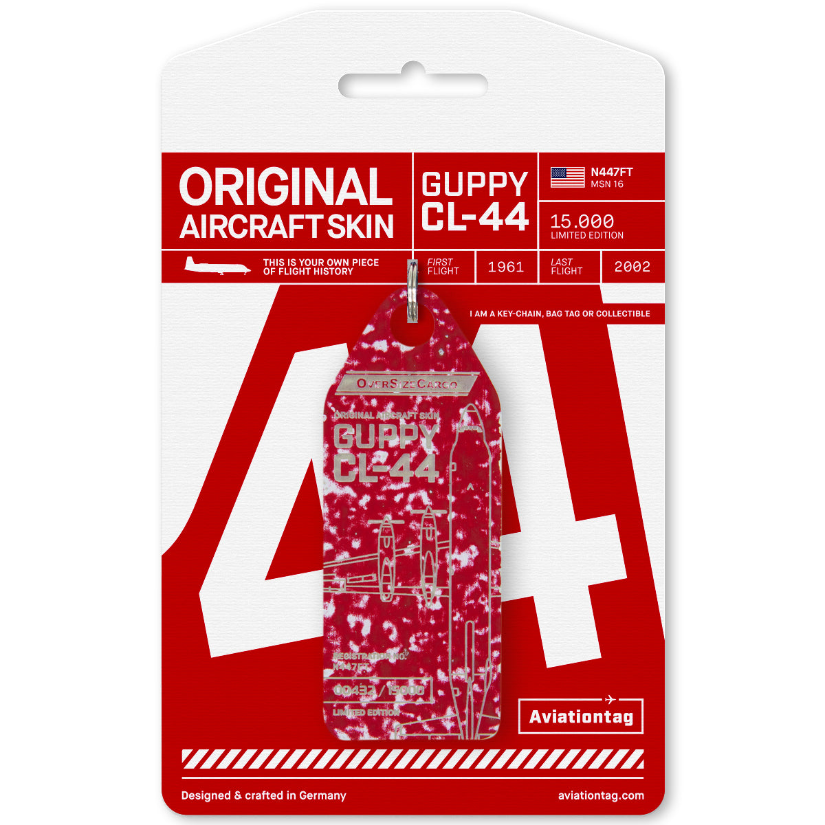 Aviationtag Skymonster – Red Edition from historical CL-44 conversion