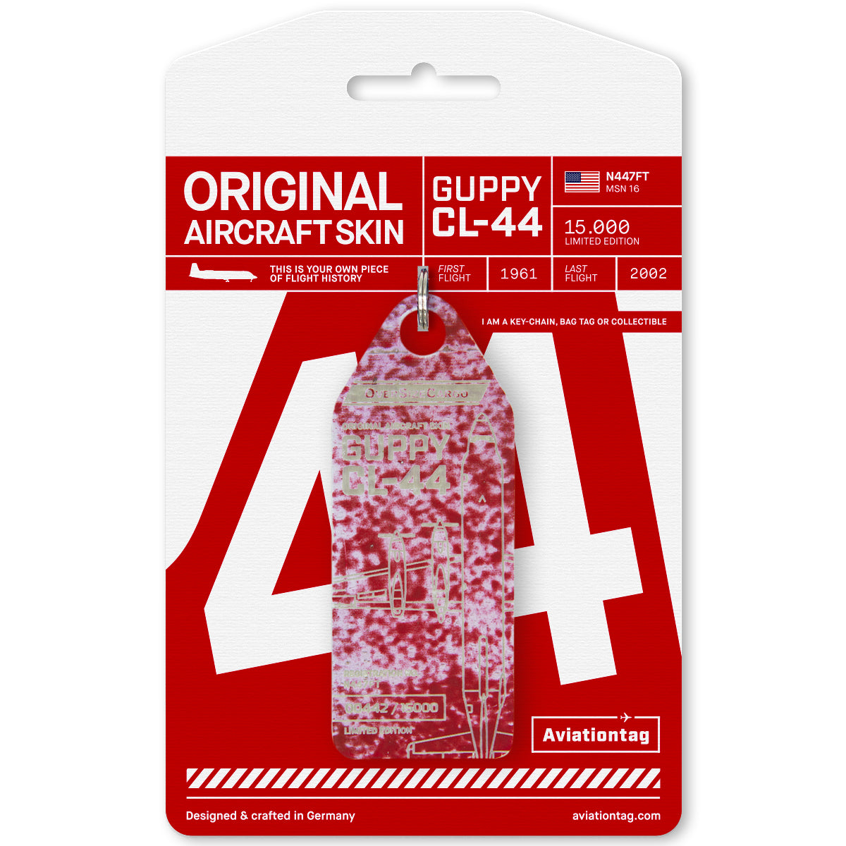 Aviationtag Skymonster – Red Edition from historical CL-44 conversion