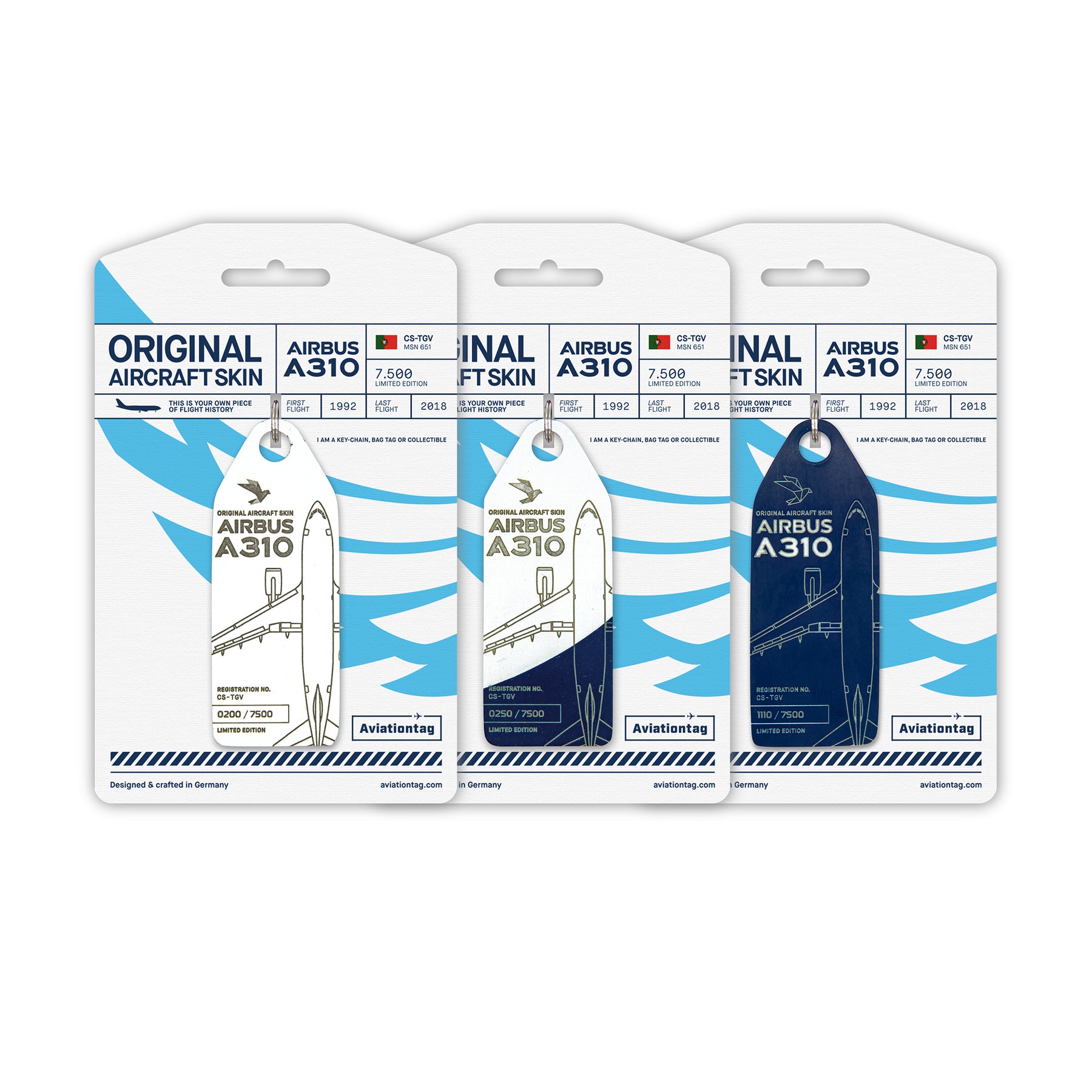 SATA航空 Aviationtag A310-300 CS-TGV 両面コンビ Aviationtag CS-TGV – Last Airbus A310 in European Service