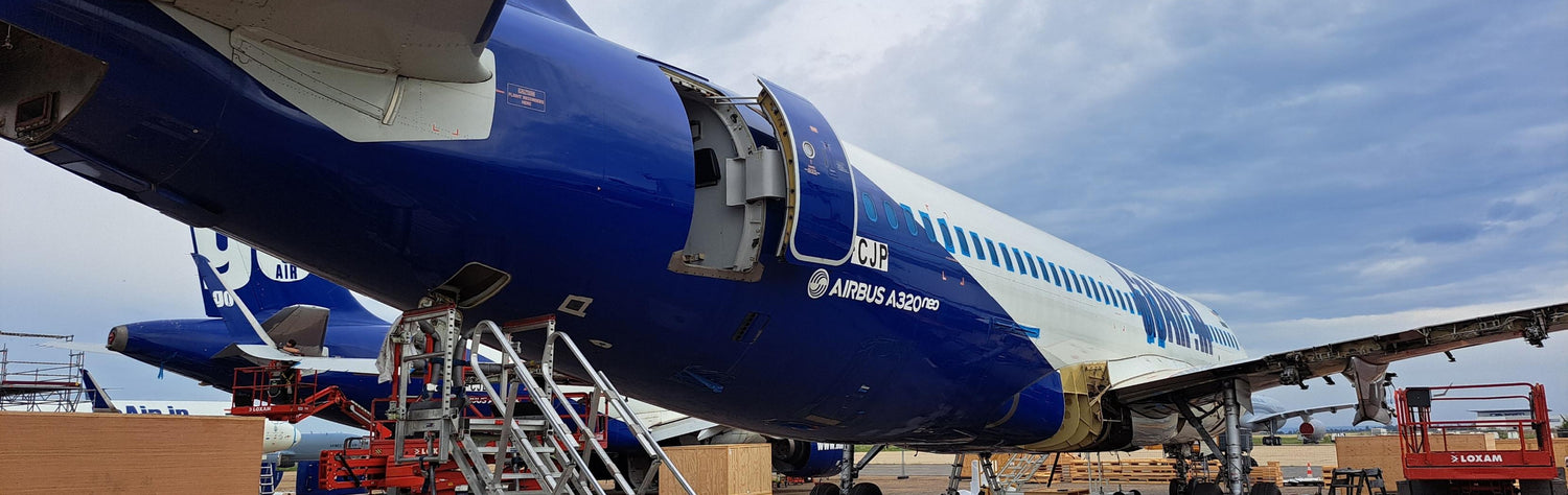 Aviationtag Blog Post: The Airbus A320neo VT-WJC Edition - Photo of A320neo at teardown facility