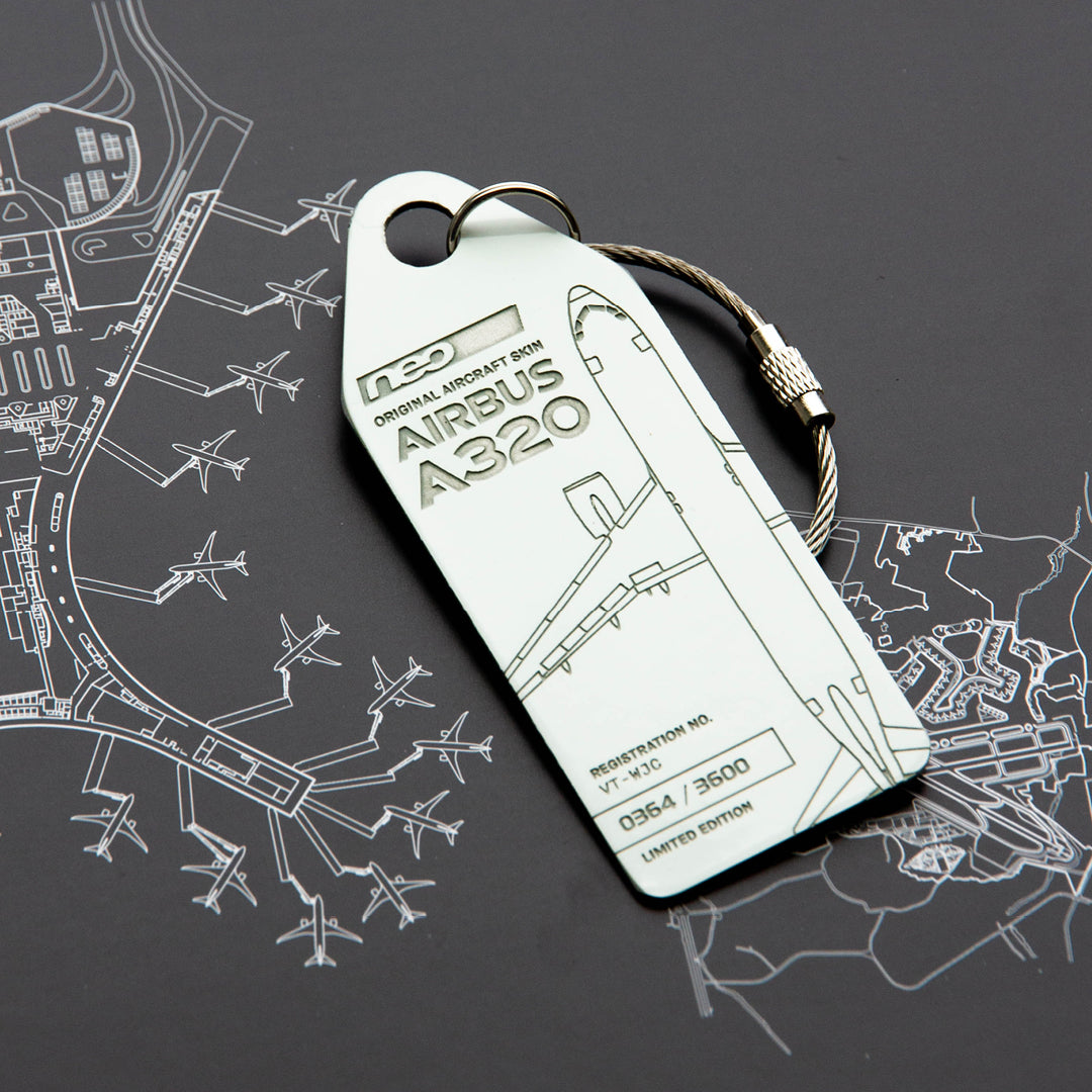 Aviationtag Airbus A320neo Edition VT-WJC GoAir Aircraft Tag Edition - White  plane tag on airport book