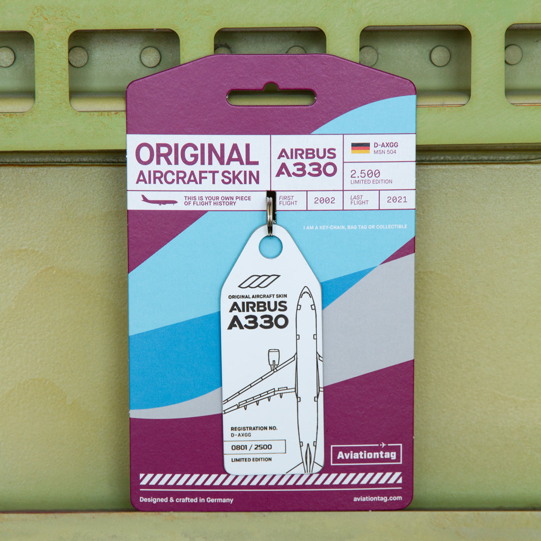 Aviationtag made from real aircraft skin – ex-Eurowings