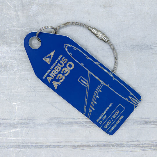 South African Airways Airbus A330 ZS-SKV Aviationtag Edition blue aircraft tag  close up