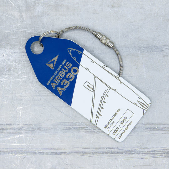 South African Airways Airbus A330 ZS-SKV Aviationtag Edition Blue/White aircraft tag close up