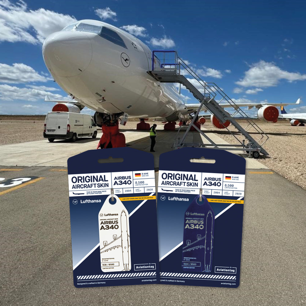 Shop D-AIHE Aviationtag x Lufthansa Airbus A340-600 Collection Online.