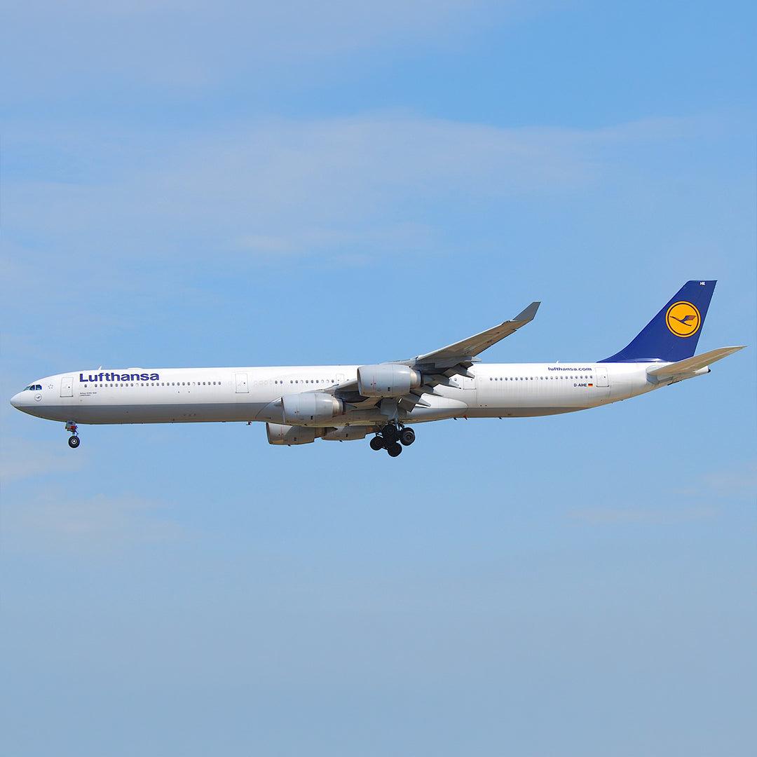 Aviationtag x Lufthansa Airbus A340-600 D-AIHE Leverkusen Aircraft Tag Edition Plane up in the air
