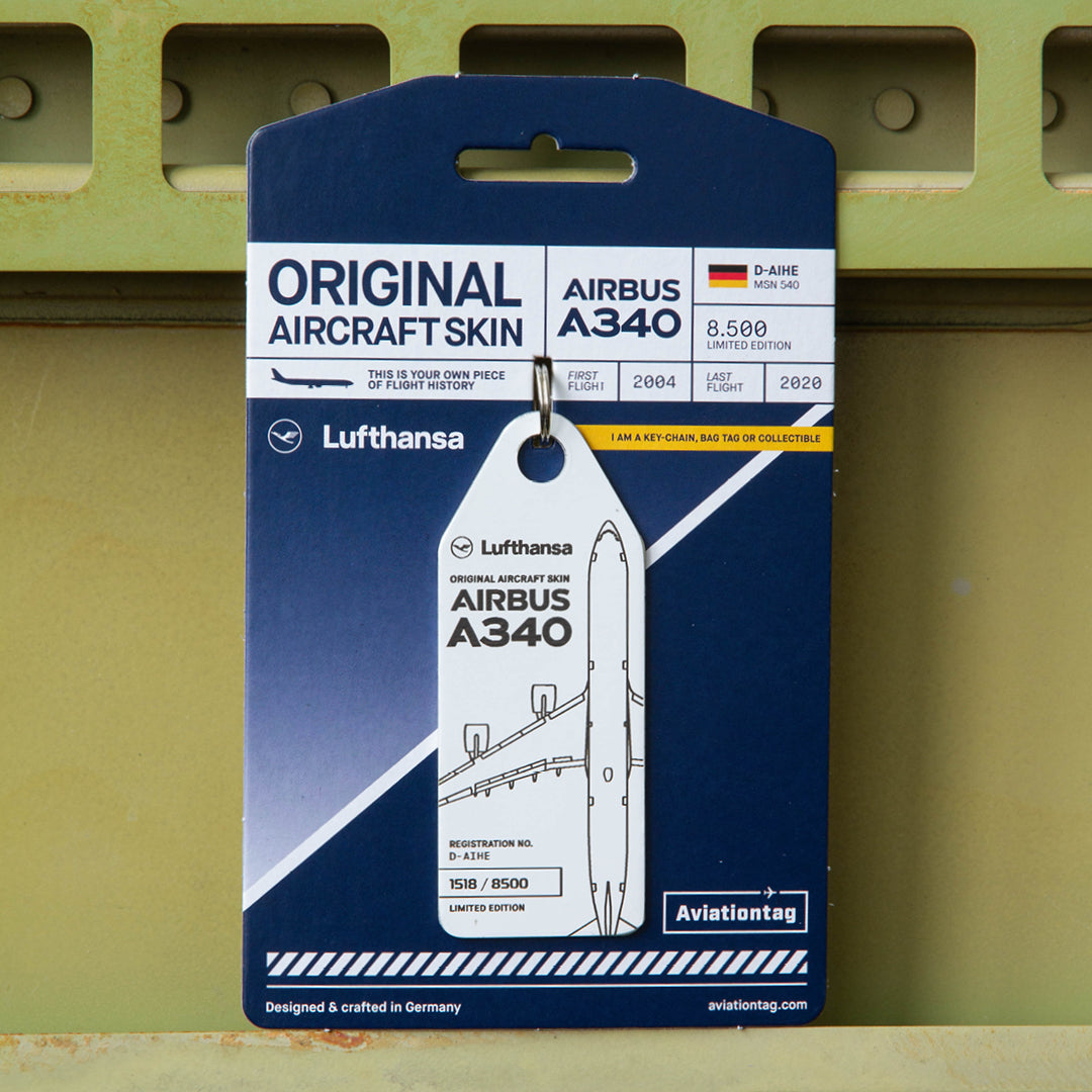 White D-AIHE Aviationtag x Lufthansa Airbus A340-600 Original Material