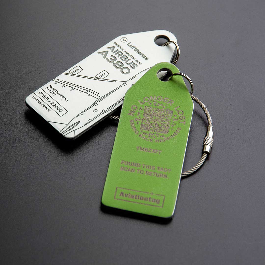 Aviationtag x Lufthansa D-AIMI mit QR Code | NoLongerLost Edition