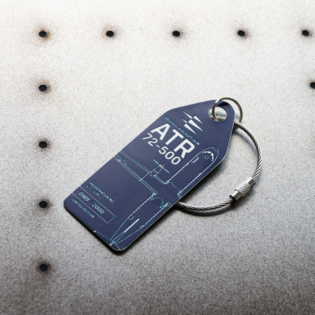 Dark Blue ATR 72 VT-JCM Keychain | Original Airplane Skin