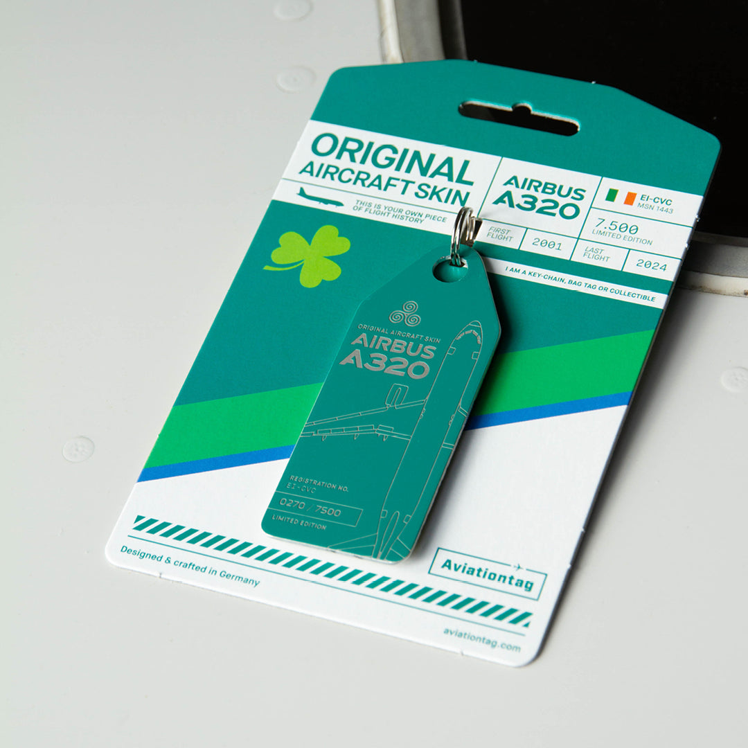 Aer Lingus A320 実機タグ 3枚セット Aviationtag Aviationtag EI-CVC Green – Aer Lingus Airbus A320 Aircraft Tag MSN