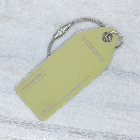 Aviationtag back side upcycled from former Aer Lingus Airbus A320EI-CVC - authentic aircraft tag 
