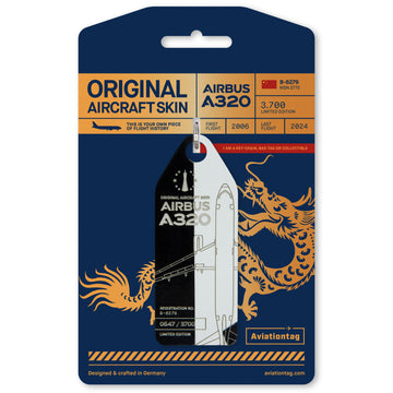 Aviationtag B-6279 Airbus A320 Edition China Southern Airlines black and white aircraft tag with packaging