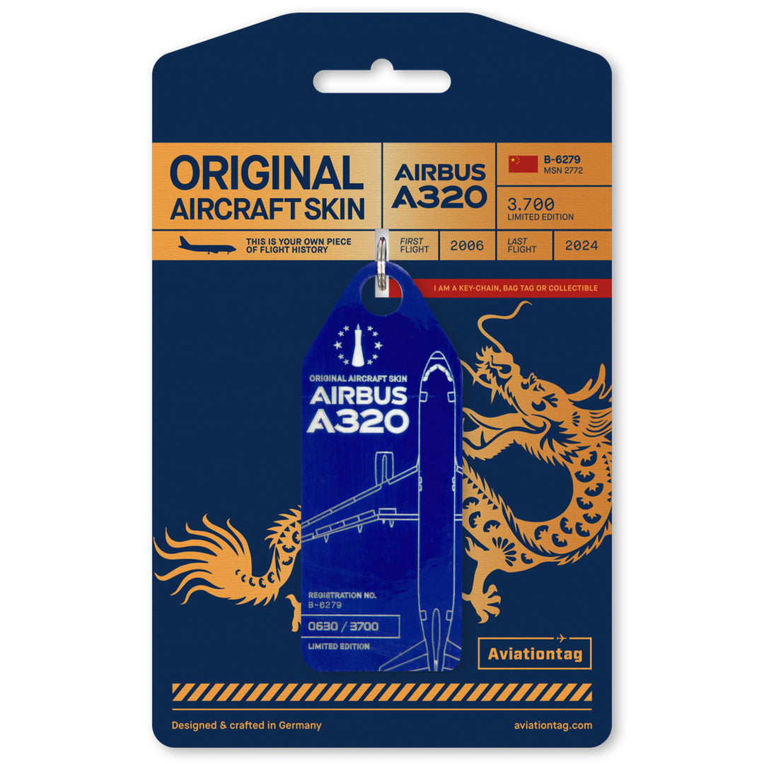 Aviationtag B-6279 Airbus A320 Edition China Southern Airlines dark blue  aircraft tag with packaging