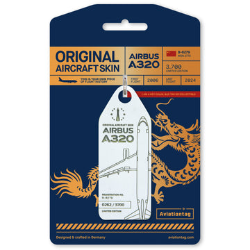 Aviationtag B-6279 Airbus A320 Edition China Southern Airlines white aircraft tag with packaging