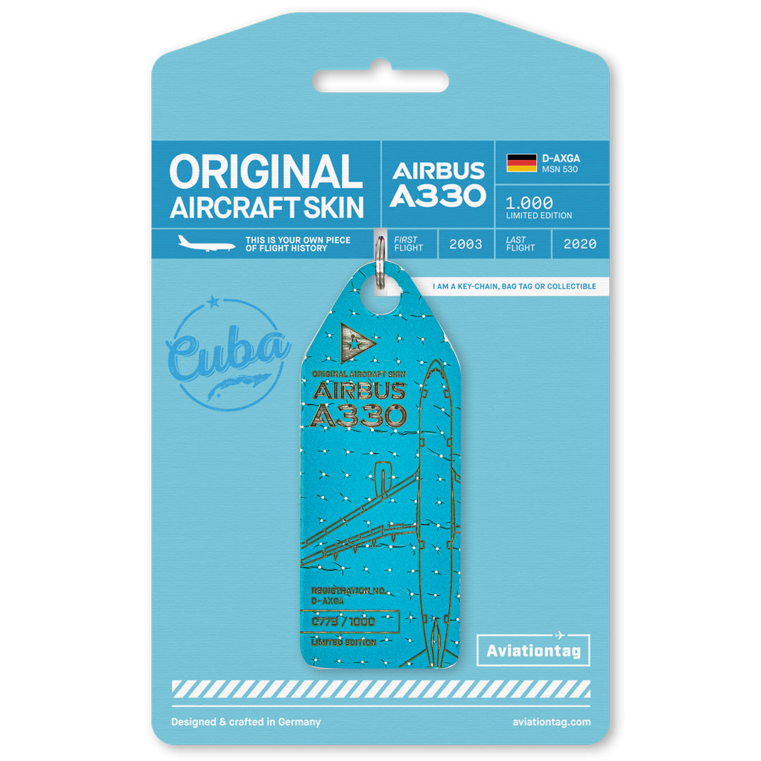 Aviationtag Airbus A330 D-AXGA Cuba Aircraft Tag Edition Blue