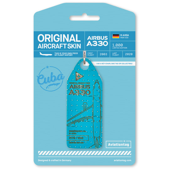 Aviationtag Airbus A330 D-AXGA Cuba Aircraft Tag Edition Blue