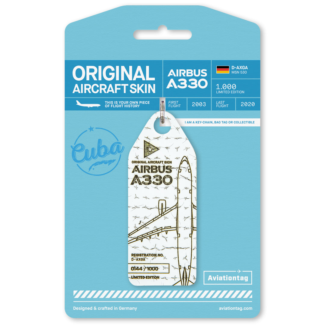 Aviationtag Airbus A330 D-AXGA Cuba Aircraft Tag Edition White
