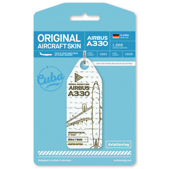 Aviationtag Airbus A330 D-AXGA Cuba Aircraft Tag Edition White