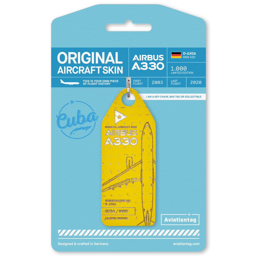 Aviationtag Airbus A330 D-AXGA Cuba Aircraft Tag Edition Yellow