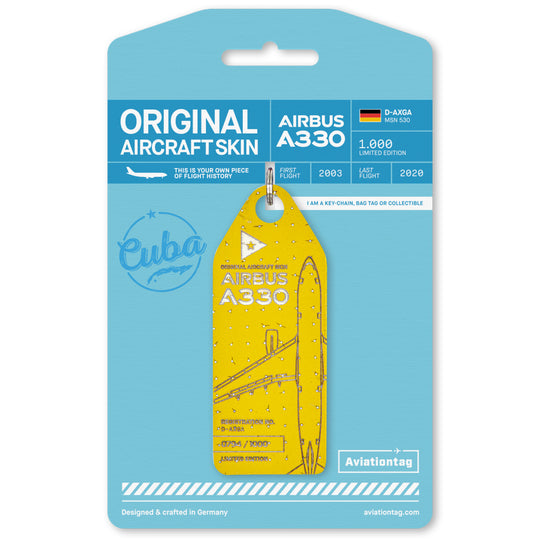 Aviationtag Airbus A330 D-AXGA Cuba Aircraft Tag Edition Yellow