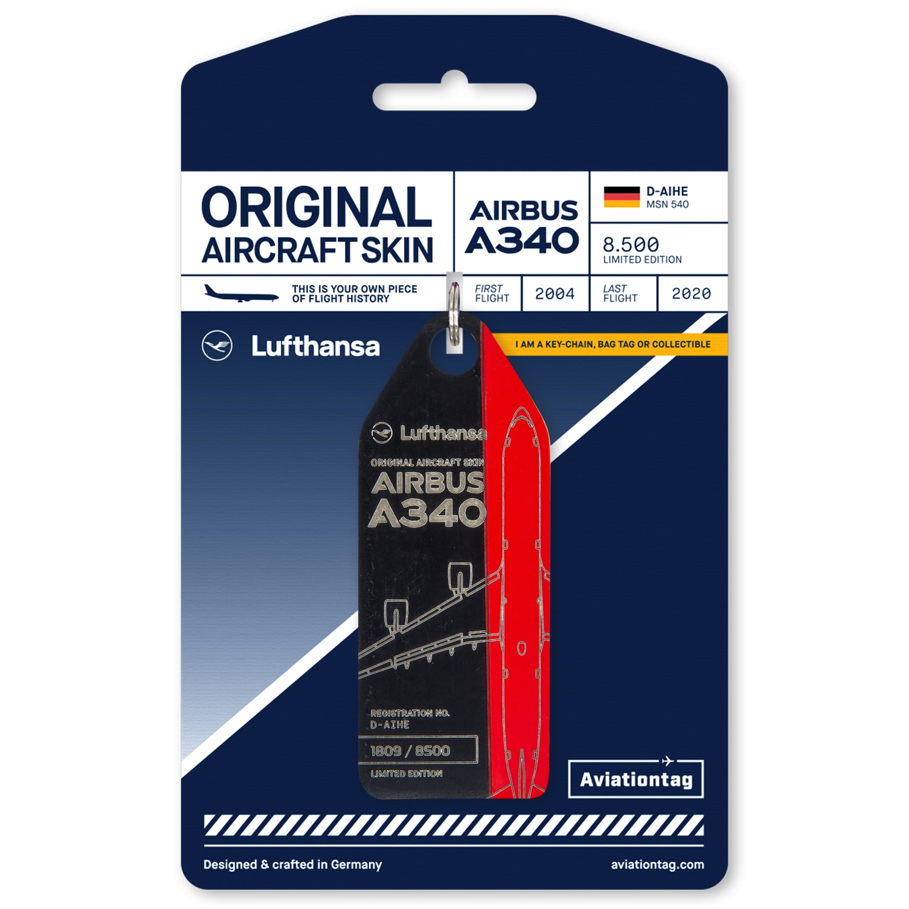 LH ルフトハンザ航空 Aviationtag A340-600 Aviationtag x Lufthansa Upcycling Edition: Airbus A340-600 D-AIHE