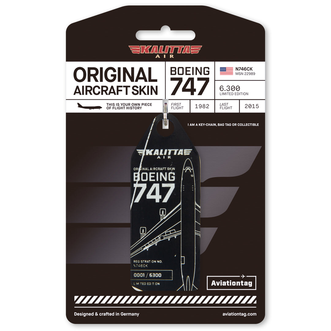 Aviationtag x Kalitta Air Boeing 747-200F Aircraft Tag Edition Black with Packaging