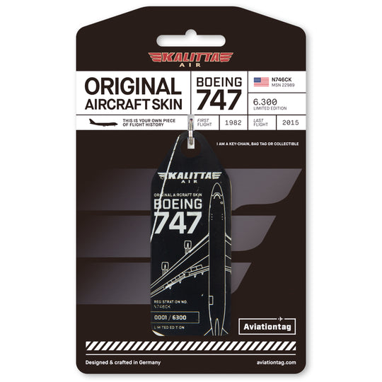 Aviationtag x Kalitta Air Boeing 747-200F Aircraft Tag Edition Black with Packaging