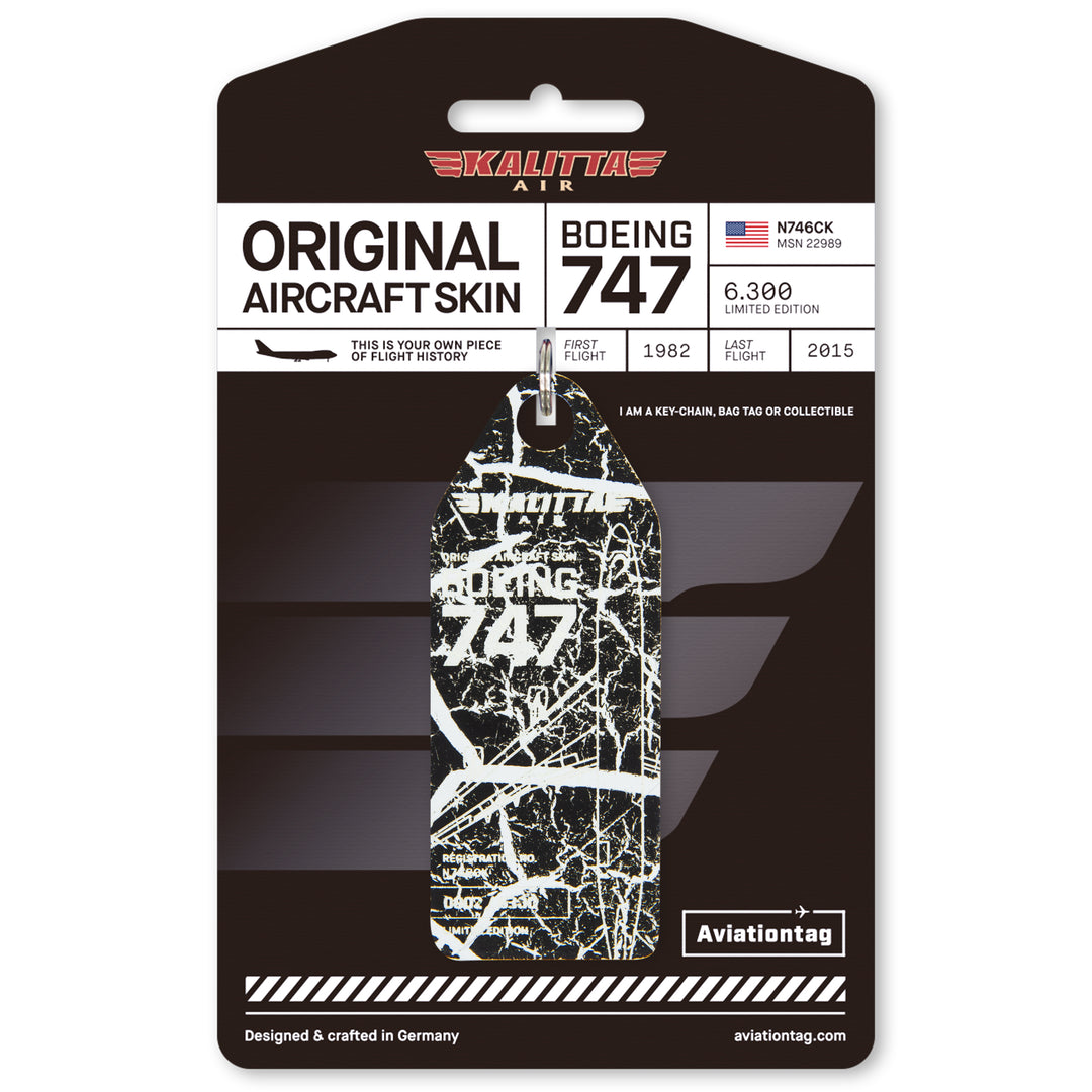 Aviationtag x Kalitta Air Boeing 747-200F Aircraft Tag Edition Black Marble with Packaging