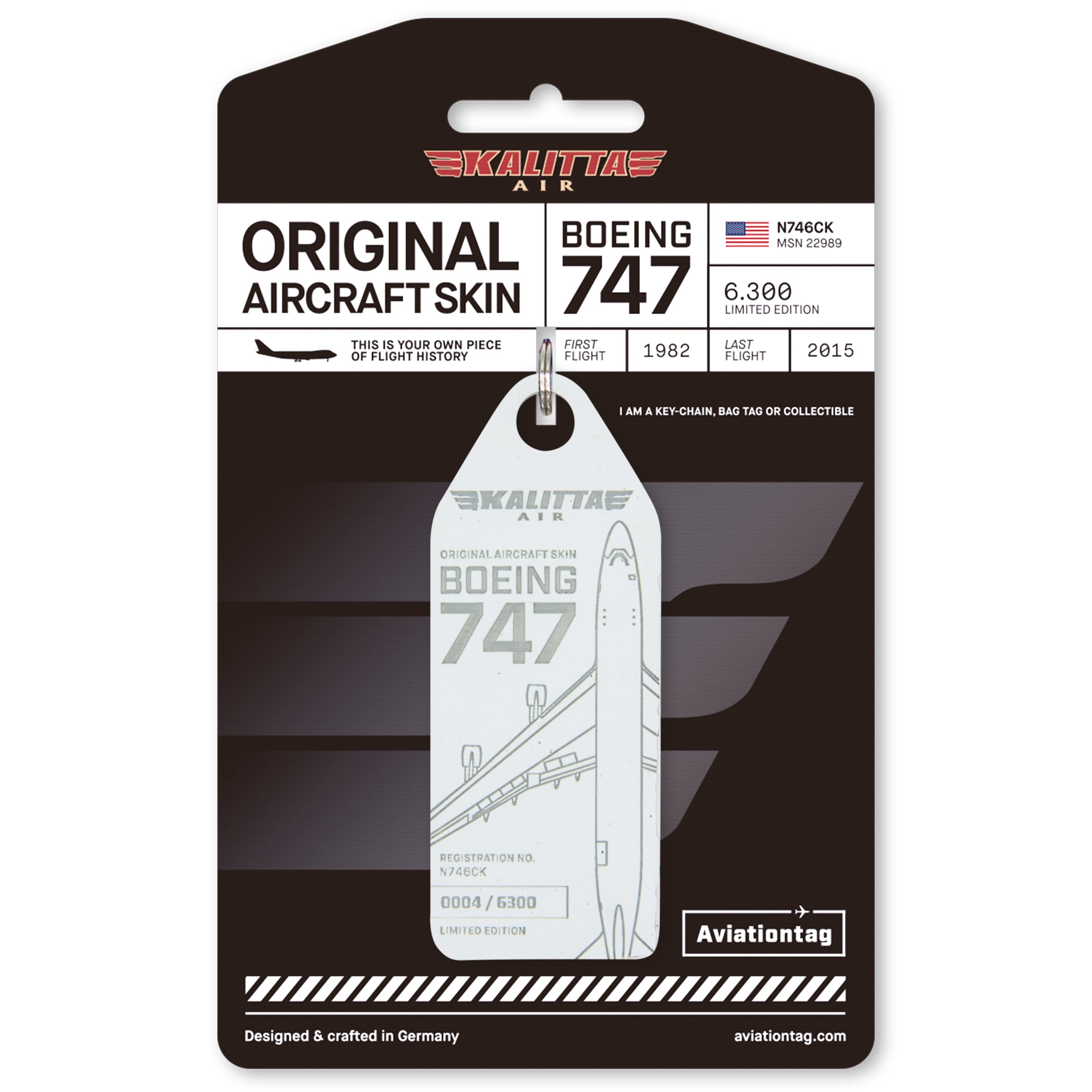 Aviationtag x Kalitta Air Boeing 747-200F Aircraft Tag Edition White Plane Tag with Packaging