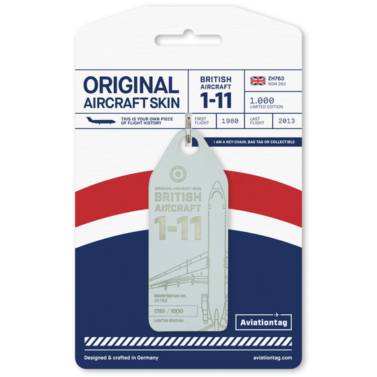 Royal Air Force Qinetiq BAC 1-11 ZH763 Aviationtag Edition - Aircraft tag grey with Cardboard